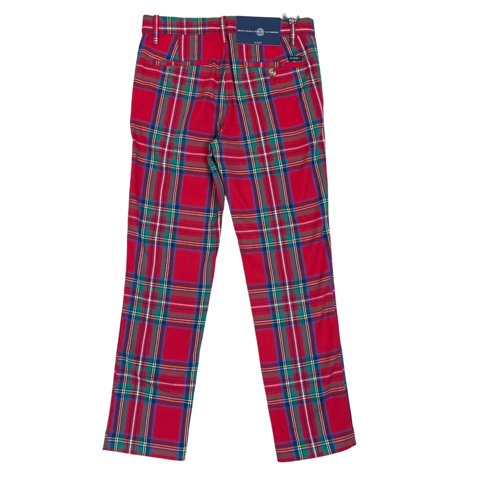 Kids Brown Bowman & Company Tartan Plaid Pants‎ Size 7 Holiday Christmas